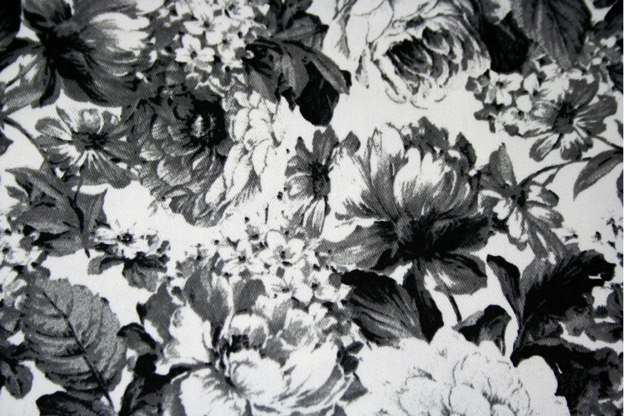 10cm Canvas STRETCH "Dark Bouquet" HILCO sz/ws (Grundpreis € 25.00/m)